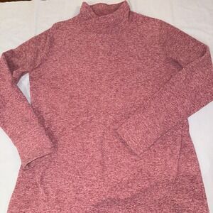 Duluth Trading Frost Lake Tunic Shirt Womens Size Large Fleece Red Mock neck